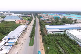 Khu công nghiệp Tân Phú Thạnh nhìn từ trên cao.