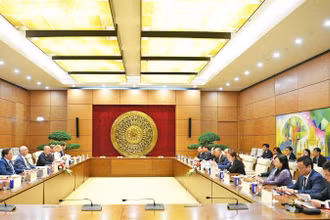 Toàn cảnh buổi tiếp. (Ảnh: N.HOÀNG)