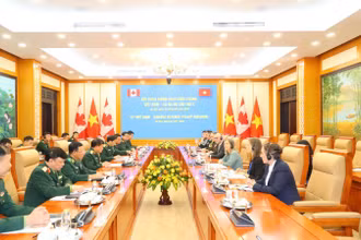 Toàn cảnh Đối thoại Chính sách Quốc phòng Việt Nam-Canada lần thứ 3. 