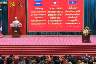Quang cảnh buổi lễ khai giảng.