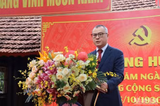 Bí thư Tỉnh ủy Phú Yên Phạm Đại Dương đọc diễn văn tại Lễ kỷ niệm.