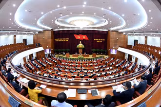 Quang cảnh Phiên khai mạc Hội nghị Trung ương lần thứ chín, khóa XIII. (ẢNH: ĐĂNG KHOA)