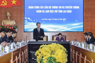 Đoàn công tác của Bộ trưởng Thông tin và Truyền thông làm việc với tỉnh Lai Châu.