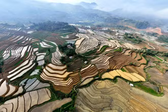 Ruộng bậc thang của Lai Châu như một kỳ quan do những người nông dân tạo ra.