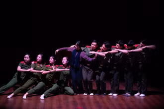 Tiết mục đạt giải nhất thể loại sân khấu hóa của Liên chi đoàn Công an nhân dân. (Ảnh: THANH THỂ)