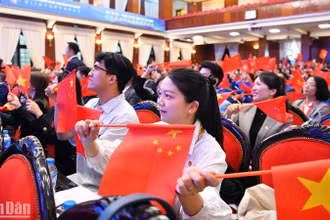 Các đại biểu thanh niên 2 nước tại chương trình.