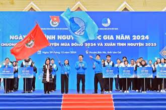 Toàn cảnh lễ khai mạc Ngày hội Tình nguyện quốc gia năm 2024.