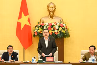 Chủ tịch Quốc hội Trần Thanh Mẫn phát biểu khai mạc cuộc họp. (Ảnh: Duy Linh)