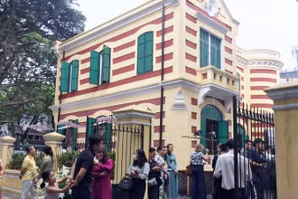Biệt thự số 49 phố Trần Hưng Đạo-46 phố Hàng Bài đã cơ bản hoàn thành công tác trùng tu bên ngoài.
