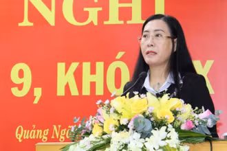 Bí thư Tỉnh ủy Quảng Ngãi Bùi Thị Quỳnh Vân phát biểu kết luận Hội nghị. 