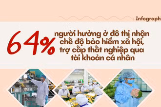 [Infographic] 64% người hưởng ở đô thị nhận chế độ bảo hiểm xã hội, trợ cấp thất nghiệp qua tài khoản cá nhân