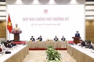 Họp báo Chính phủ tháng 1/2023. (Ảnh: VGP/Quang Thương)