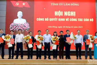 Lãnh đạo tỉnh Lâm Đồng trao quyết định điều động, bổ nhiệm, chỉ định các chức danh cán bộ lãnh đạo quản lý tại địa phương.