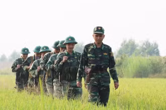 Chiến sỹ bộ đội biên phòng. (Ảnh: Bùi Giang/TTXVN)