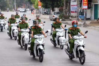 Các lực lượng tham gia diễu hành.