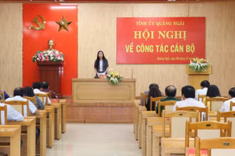 Bí thư Tỉnh ủy Quảng Ngãi Bùi Thị Quỳnh Vân chủ trì Hội nghị xem xét, kỷ luật đảng viên vi phạm. (Ảnh minh họa)