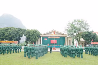 Toàn cảnh lễ khai giảng.