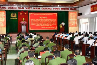 Đại biểu và lực lượng Công an tham dự tại Hội nghị. (Ảnh: Thanh Việt)