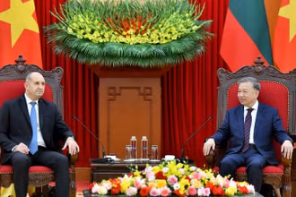 Tổng Bí thư Tô Lâm tiếp Tổng thống Cộng hòa Bulgaria Rumen Radev.