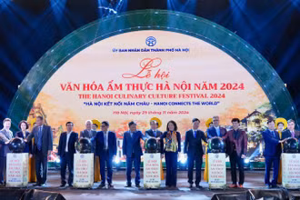 Các đại biểu khai mạc Lễ hội Ẩm thực.
