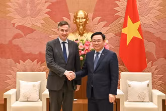 [Ảnh] Chủ tịch Quốc hội Vương Đình Huệ tiếp Chủ tịch Ủy ban Đối ngoại của Nghị viện châu Âu
