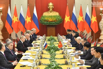 Quang cảnh cuộc hội đàm. (Ảnh: ĐĂNG KHOA)