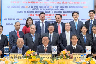 Lễ ký hợp đồng tín dụng trị giá 7 triệu USD giữa JICA và BIWASE.