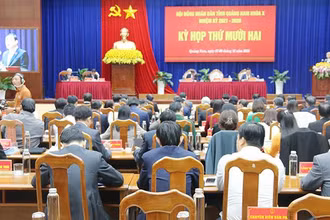 Quang cảnh kỳ họp thứ 12 Hội đồng nhân dân tỉnh Quảng Nam.