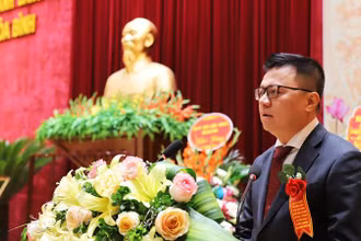 Đồng chí Lê Quốc Minh phát biểu tại buổi lễ.