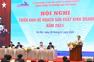 [Ảnh] Thủ tướng Phạm Minh Chính dự Hội nghị triển khai nhiệm vụ năm 2024 của Tổng Công ty Đường sắt Việt Nam