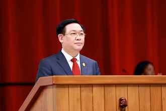 Chủ tịch Quốc hội Vương Đình Huệ phát biểu tại phiên họp đặc biệt của Quốc hội Cuba khóa X và Lễ kỷ niệm 62 năm Chiến thắng Giron.