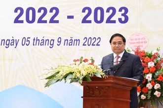 [Ảnh] Thủ tướng Phạm Minh Chính dự Lễ khai giảng năm học 2022-2023 tại Trường Tiểu học Đoàn Thị Điểm