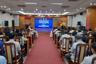 Quang cảnh hội nghị chuẩn tin học quốc tế ICDL trong công tác chuyển đổi số của ngành giáo dục và đào tạo Thành phố Hồ Chí Minh.