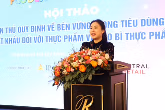 Bà Hồ Thị Quyên, Phó Giám đốc Trung tâm Xúc tiến Thương mại và Đầu tư Thành phố Hồ Chí Minh phát biểu tại hội thảo.