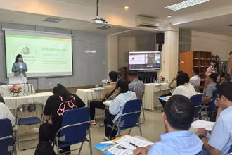 Quang cảnh Hội thảo “Hệ thống xử lý nước thải bằng vi tảo cho khu công nghiệp, khu dân cư và tòa nhà”. 