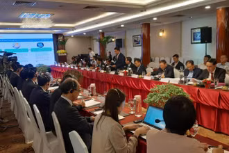 Quang cảnh Hội nghị bàn tròn giữa chính quyền Thành phố Hồ Chí Minh và Hiệp hội Doanh nghiệp Nhật Bản tại Thành phố Hồ Chí Minh.