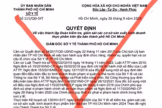 Các đối tượng lừa đảo giả mạo các quyết định lập đoàn kiểm tra nhằm lừa đảo.