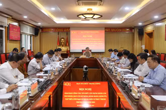 Toàn cảnh Hội nghị tại Hội trường G, trụ sở Ban Tổ chức Trung ương. (Ảnh: THẢO NGUYÊN)