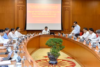 Quang cảnh Phiên họp Thường trực Ban Chỉ đạo Trung ương về phát triển khoa học, công nghệ, đổi mới sáng tạo và chuyển đổi số. (Ảnh: Đăng Khoa)