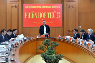 Tổng Bí thư Tô Lâm chủ trì Phiên họp thứ 27 Ban Chỉ đạo Trung ương về phòng, chống tham nhũng, lãng phí, tiêu cực. (Ảnh: ĐĂNG KHOA)