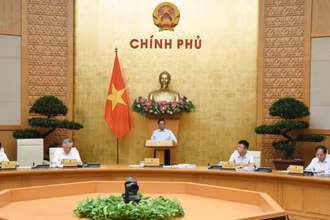 Thủ tướng Phạm Minh Chính chủ trì Phiên họp Chính phủ thường kỳ tháng 8/2024 (Ảnh: TRẦN HẢI). 