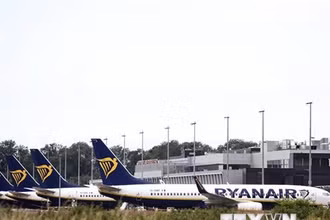Máy bay của Hãng hàng không RyanAir. (Ảnh: AFP/TTXVN)