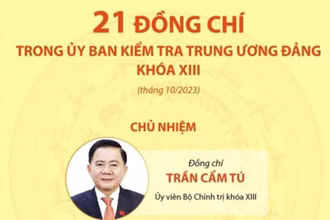 21 đồng chí trong Ủy ban Kiểm tra Trung ương Đảng khóa XIII