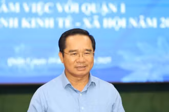 Chủ tịch Ủy ban nhân dân Thành phố Hồ Chí Minh Nguyễn Văn Được gợi ý một số nội dung tại buổi làm việc với quận 1.