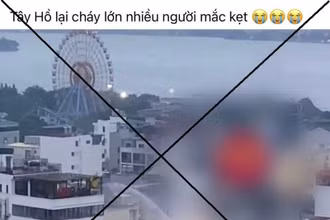 Thông tin tại quận Tây Hồ cháy lớn nhiều người mắc kẹt là sai sự thật. (Ảnh: congan.hanoi.gov.vn)