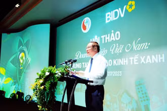 Thứ trưởng Bộ Tài nguyên và Môi trường Lê Công Thành phát biểu chỉ đạo tại Hội thảo.
