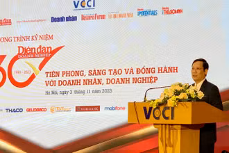 Chủ tịch VCCI phát biểu tại lễ kỷ niệm.