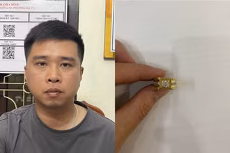 Đối tượng Chính cùng tang vật.