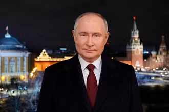 Tổng thống Nga Vladimir Putin chúc mừng năm mới người dân Nga. (Ảnh: RIA Novosti)