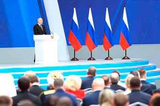 Tổng thống Nga Putin đọc Thông điệp Liên bang trước Quốc hội Liên bang Nga. (Ảnh: kremlin.ru)